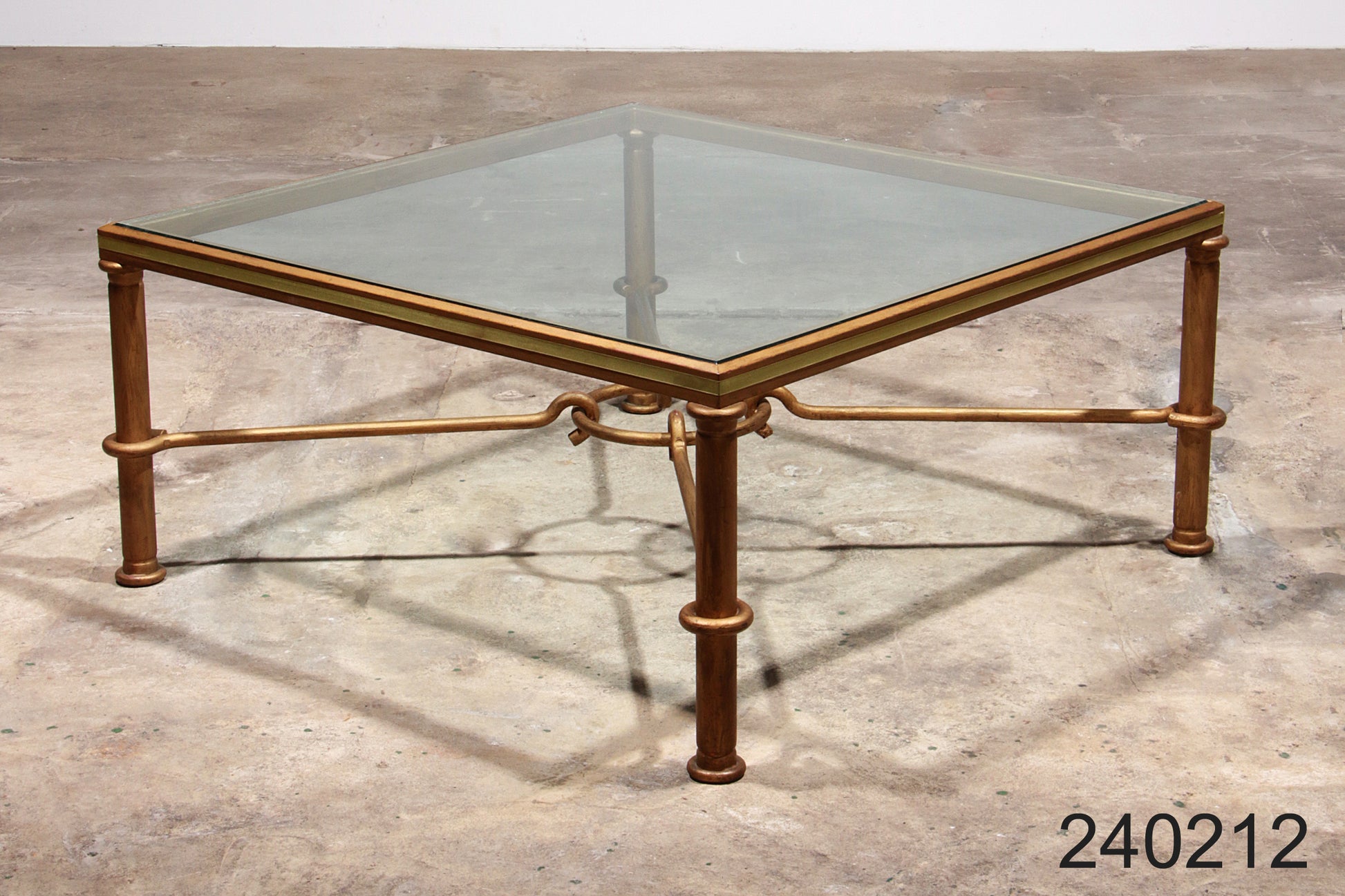Gilded Iron Coffee Table by Giovanni Banci, Italy 1970