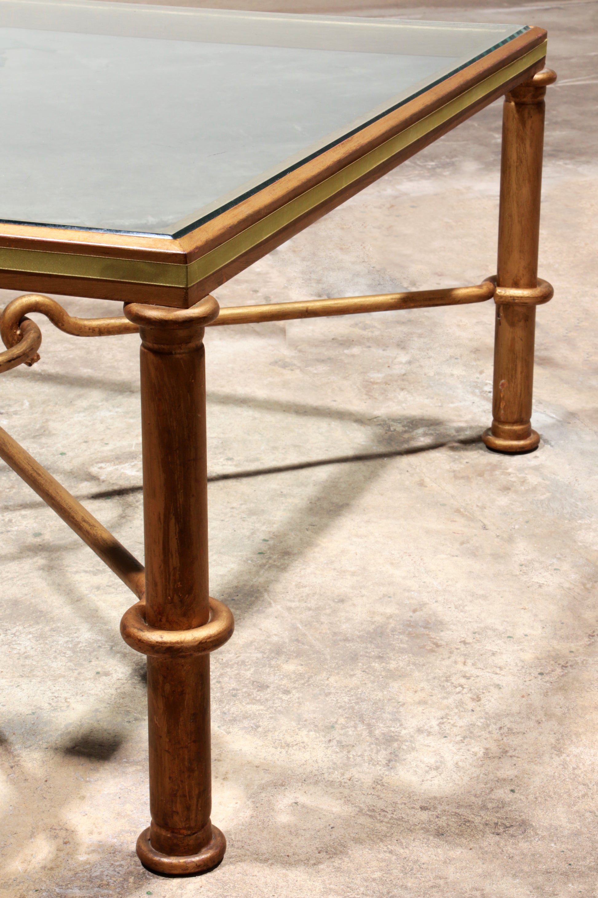Gilded Iron Coffee Table by Giovanni Banci, Italy 1970