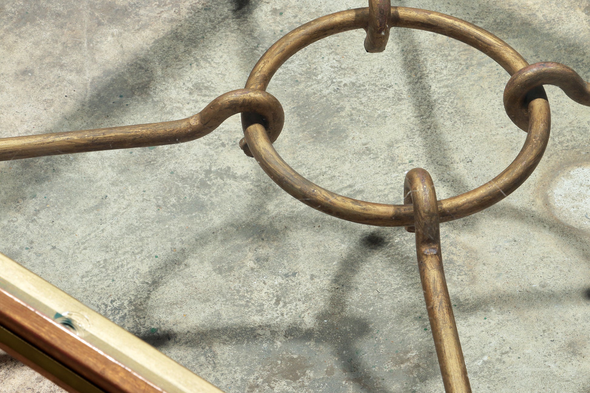 Gilded Iron Coffee Table by Giovanni Banci, Italy 1970
