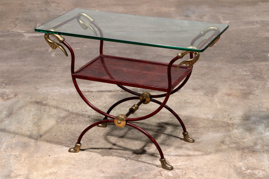 French Swan Neck Stool attributed to Maison Jansen, 1950s