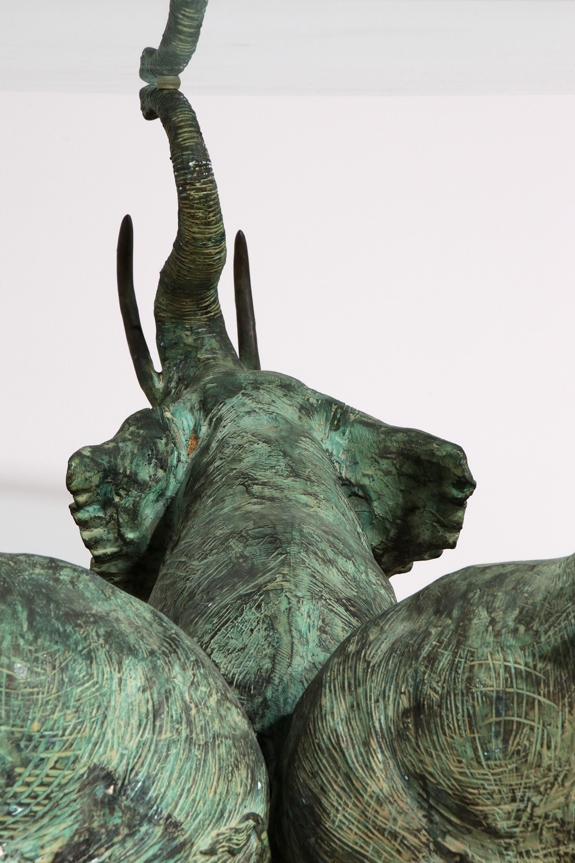 Exquisite 70s Bronze Elephant Table with Glass Top