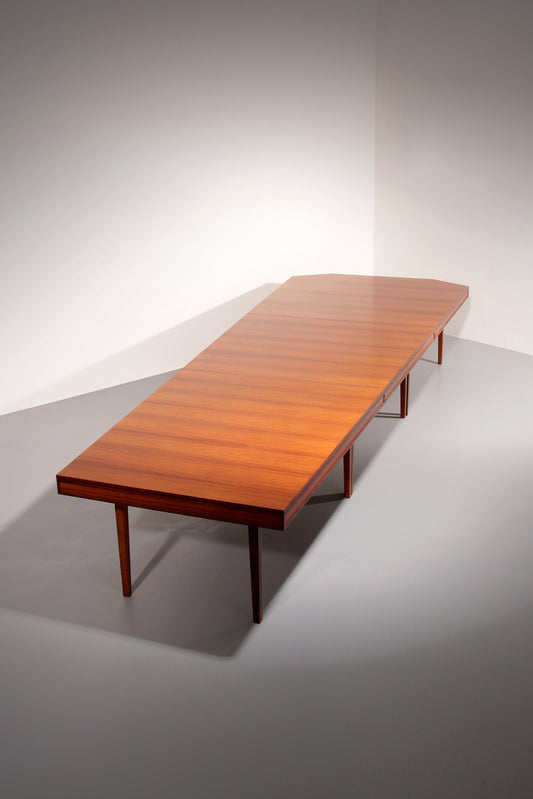 XXXL Mid-Century Teak Conference Board table from Volvo Stockholm 1960 from NK Inredning Stockhlom