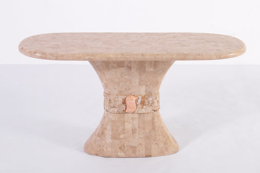 Vintage Postmodern Creamy Console Table with Regency Details