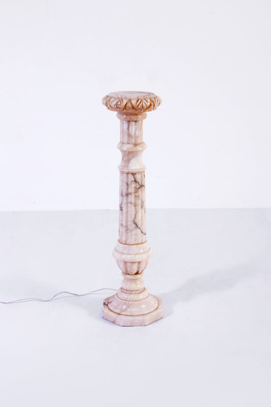 Italian Marble Column with Lighting 1950s