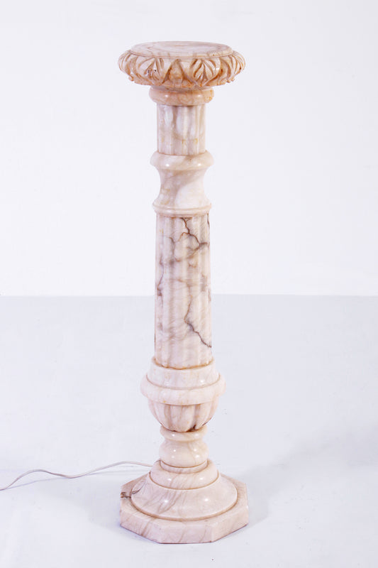 Italian Marble Column with Lighting 1950s