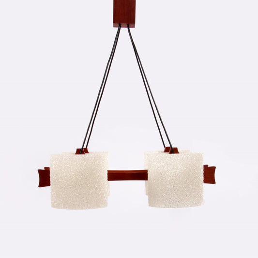Beautiful French Hanging Lamp with Resin Caps, 1960