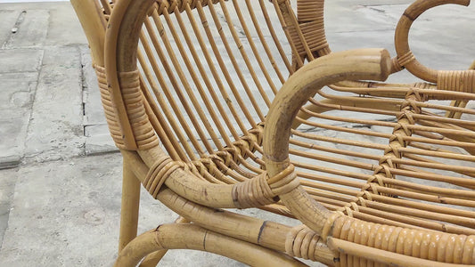 Italiaanse Bamboe set van 2 Franco Albini fauteuils,1960
