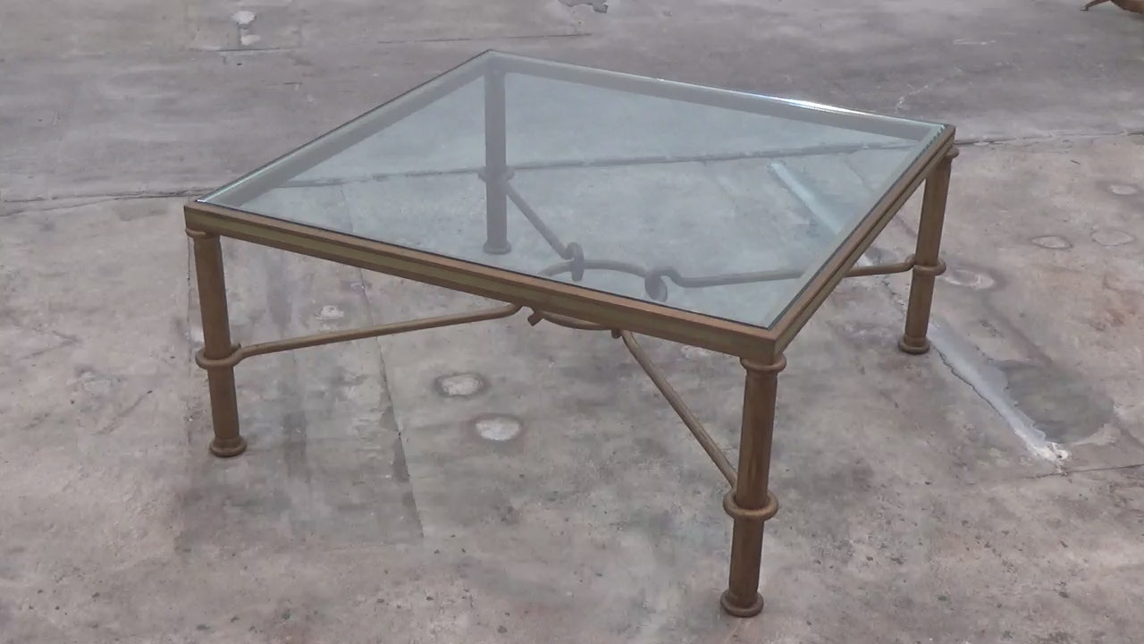 Gilded Iron Coffee Table by Giovanni Banci, Italy 1970