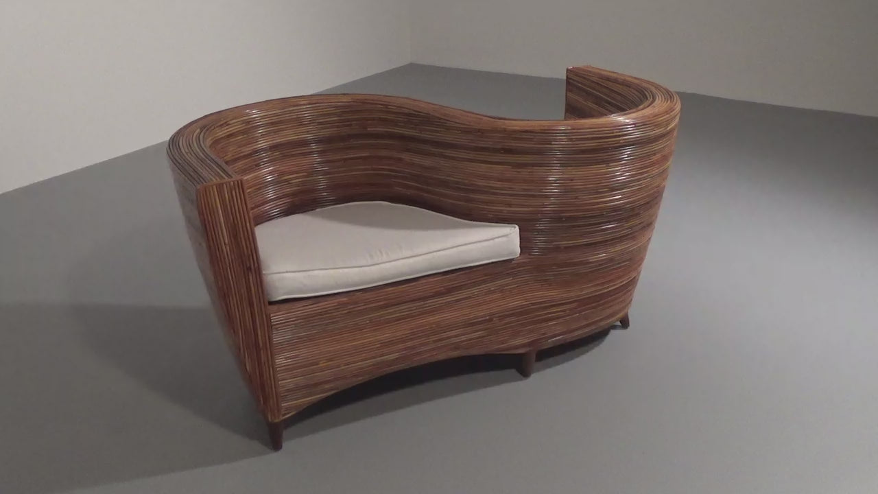 Rattan Conversation Chair by Vivai del Sud, 1980s