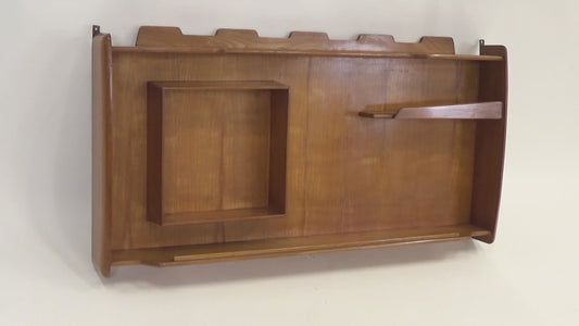 Italian Handmade Walnut Wall Cabinet from the 1960s