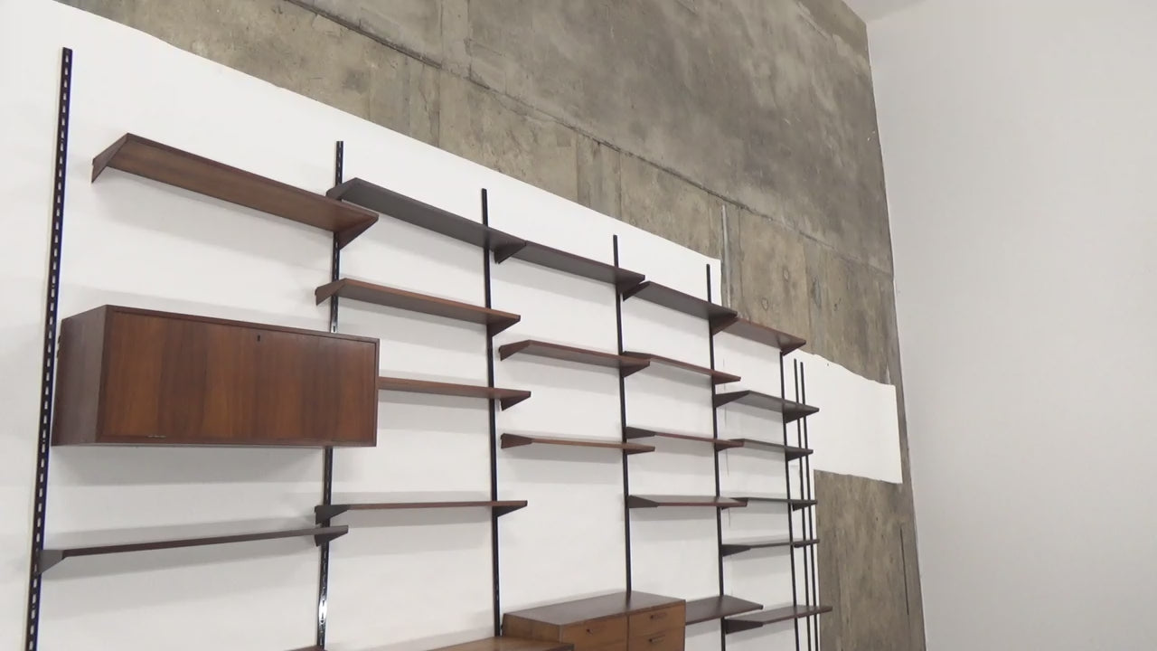 Modulair Donker houten Wandsysteem van Kai Kristiansen - FM Møbler