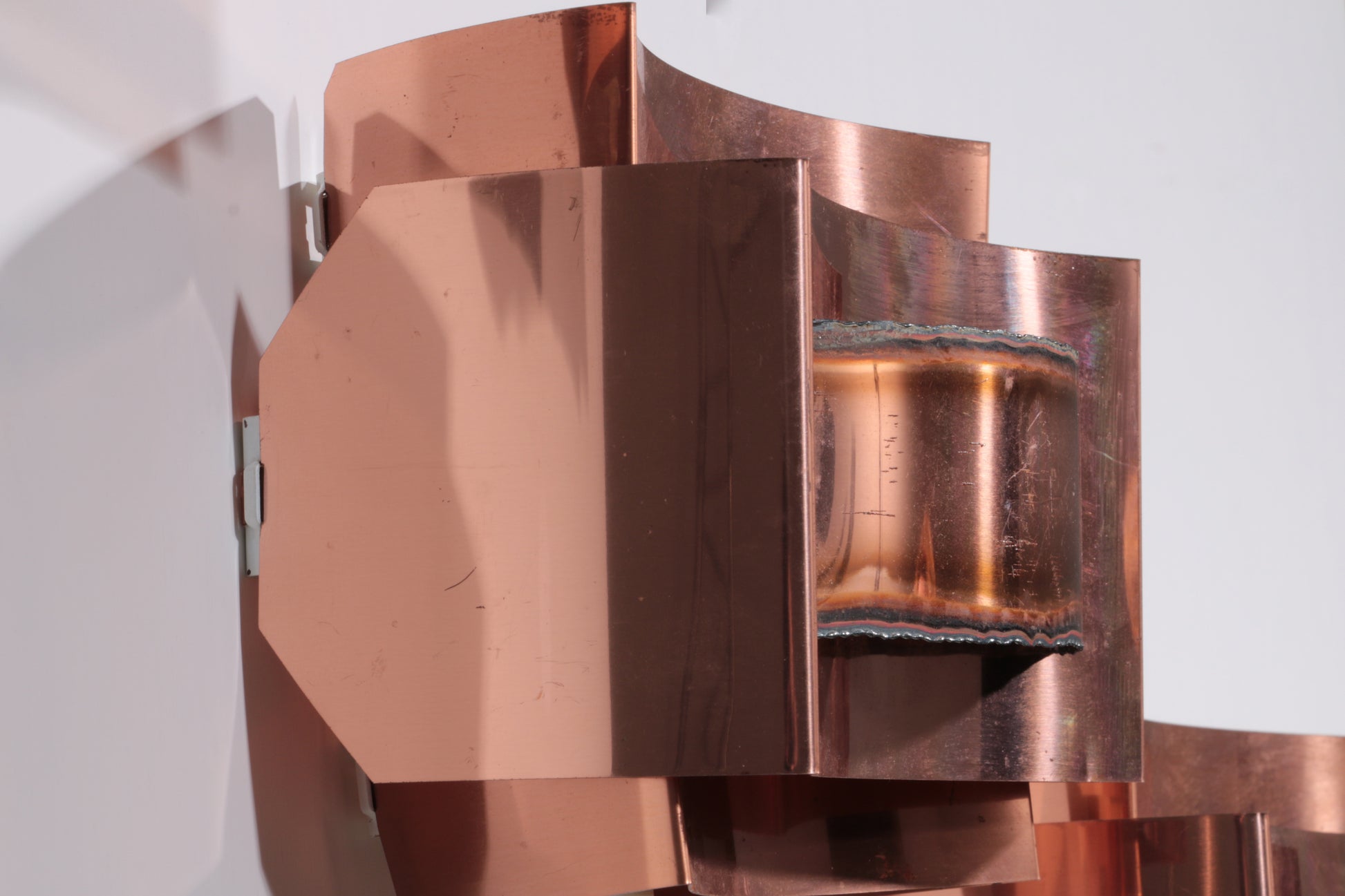 Set of 3 wall lamps Svend Aage Holm Sørensen brutalist and copper,1960