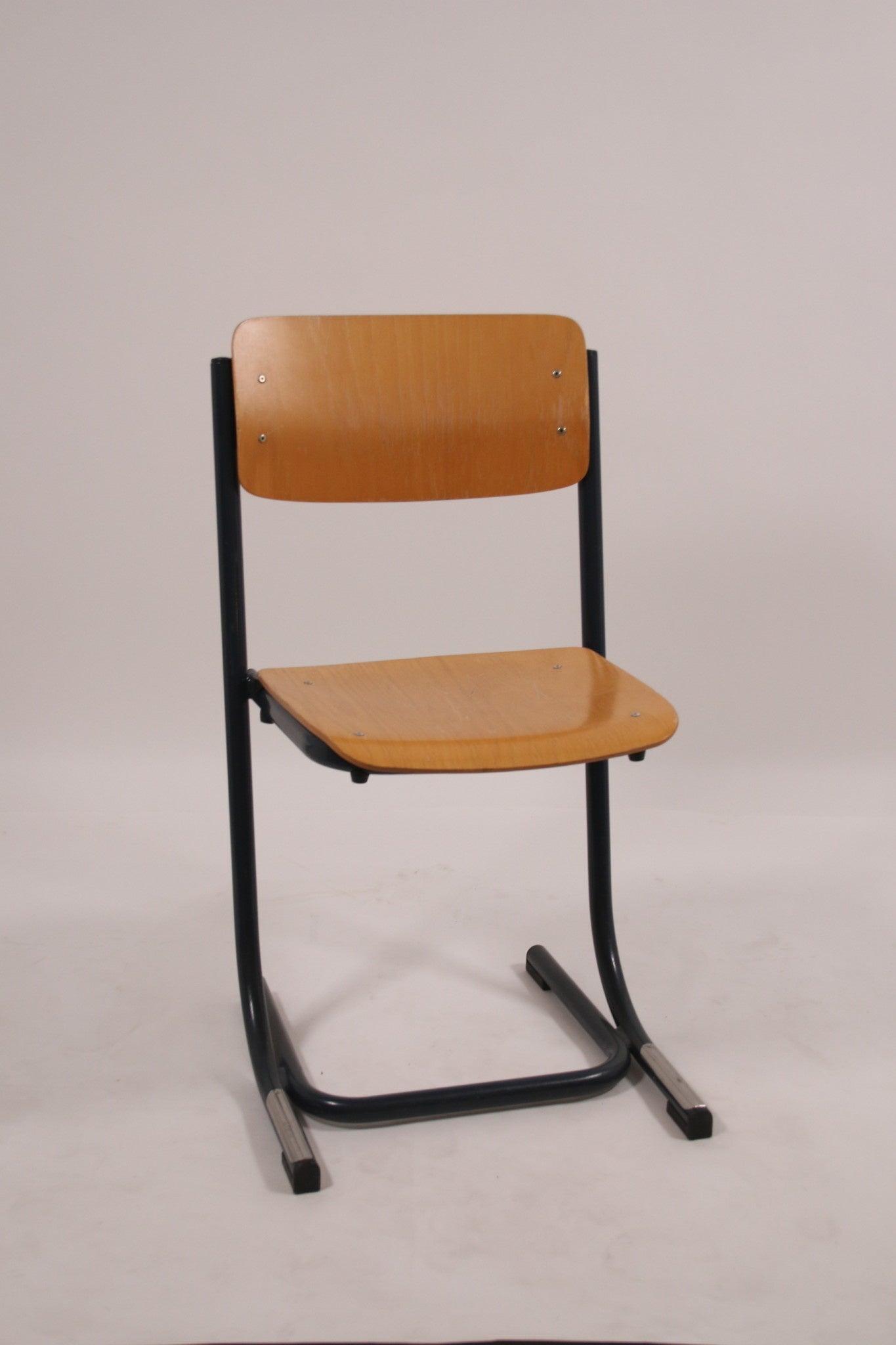 School stoel Stapelbare hout blauw frame