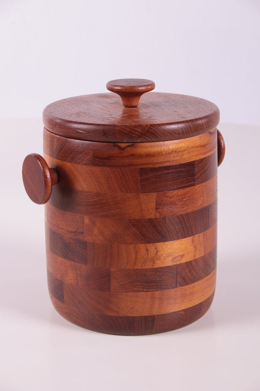 Vintage teakhouten ijsemmer design Viners of Sheffield voorkant
