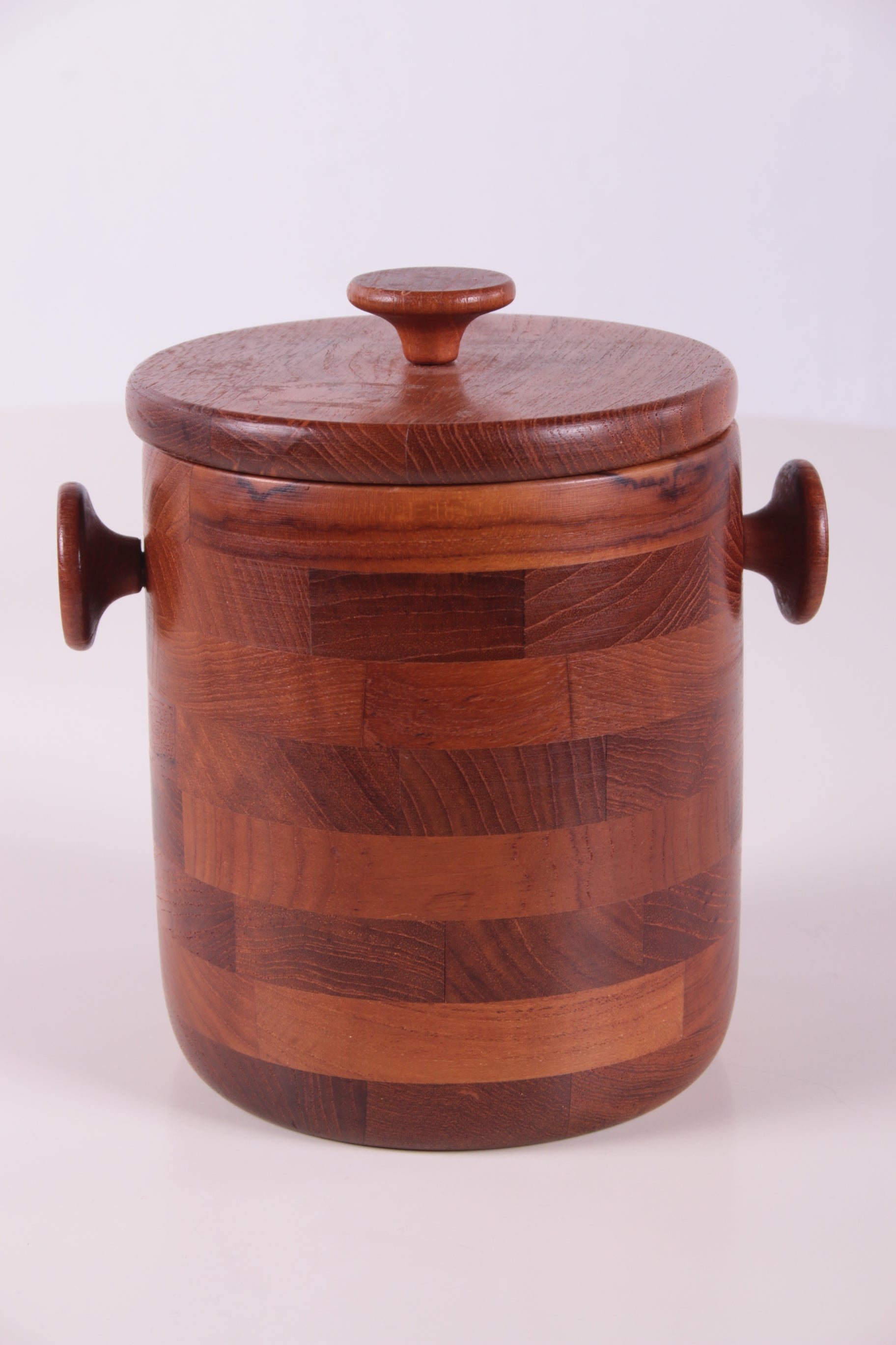 Vintage teakhouten ijsemmer design Viners of Sheffield voorkant