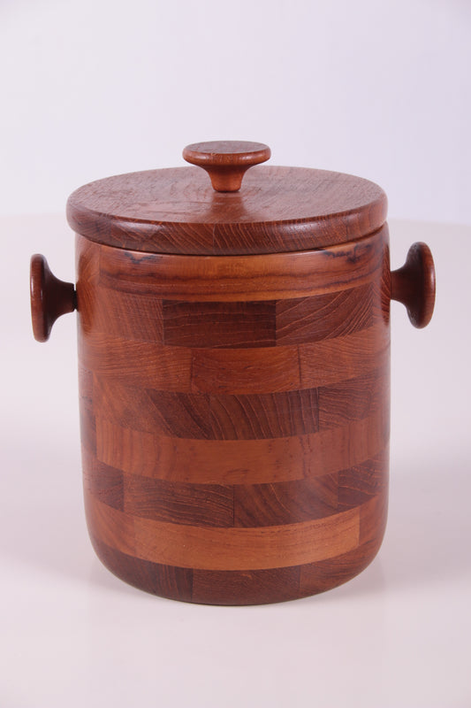 Vintage teakhouten ijsemmer design Viners of Sheffield voorkant