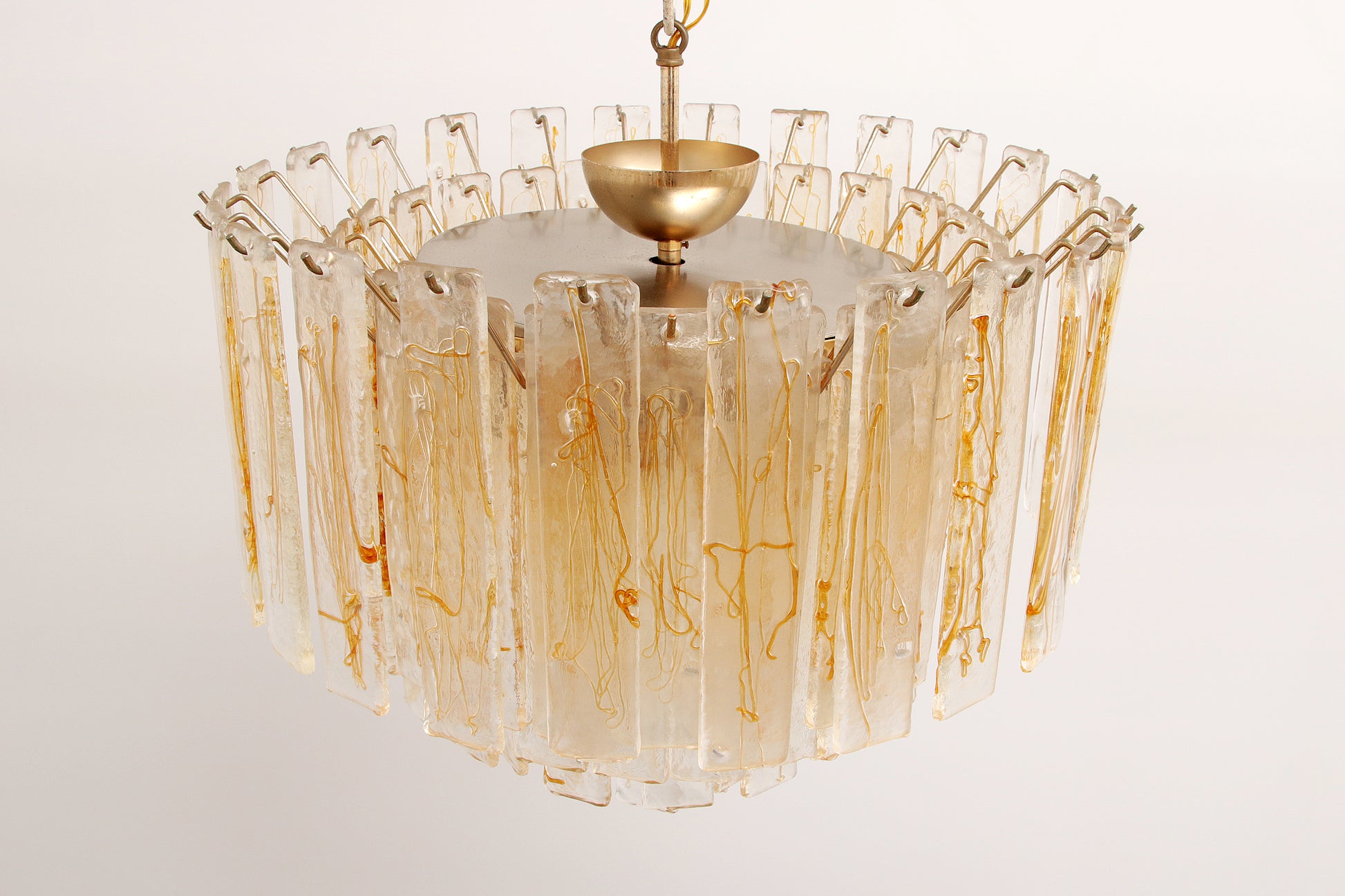 Jaren70 Grote Murano glas hanglamp van Mazzega,Italie