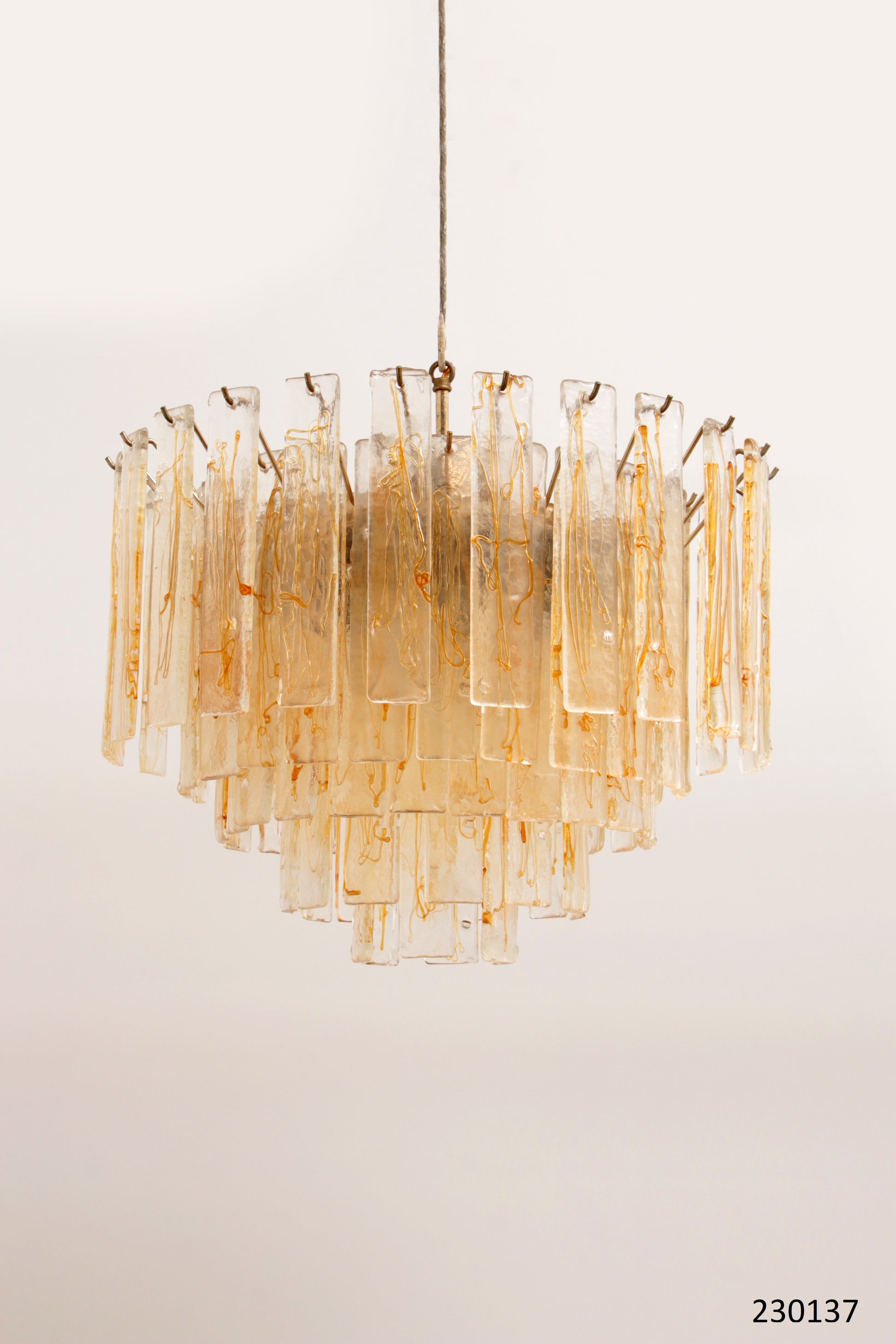 Jaren70 Grote Murano glas hanglamp van Mazzega,Italie