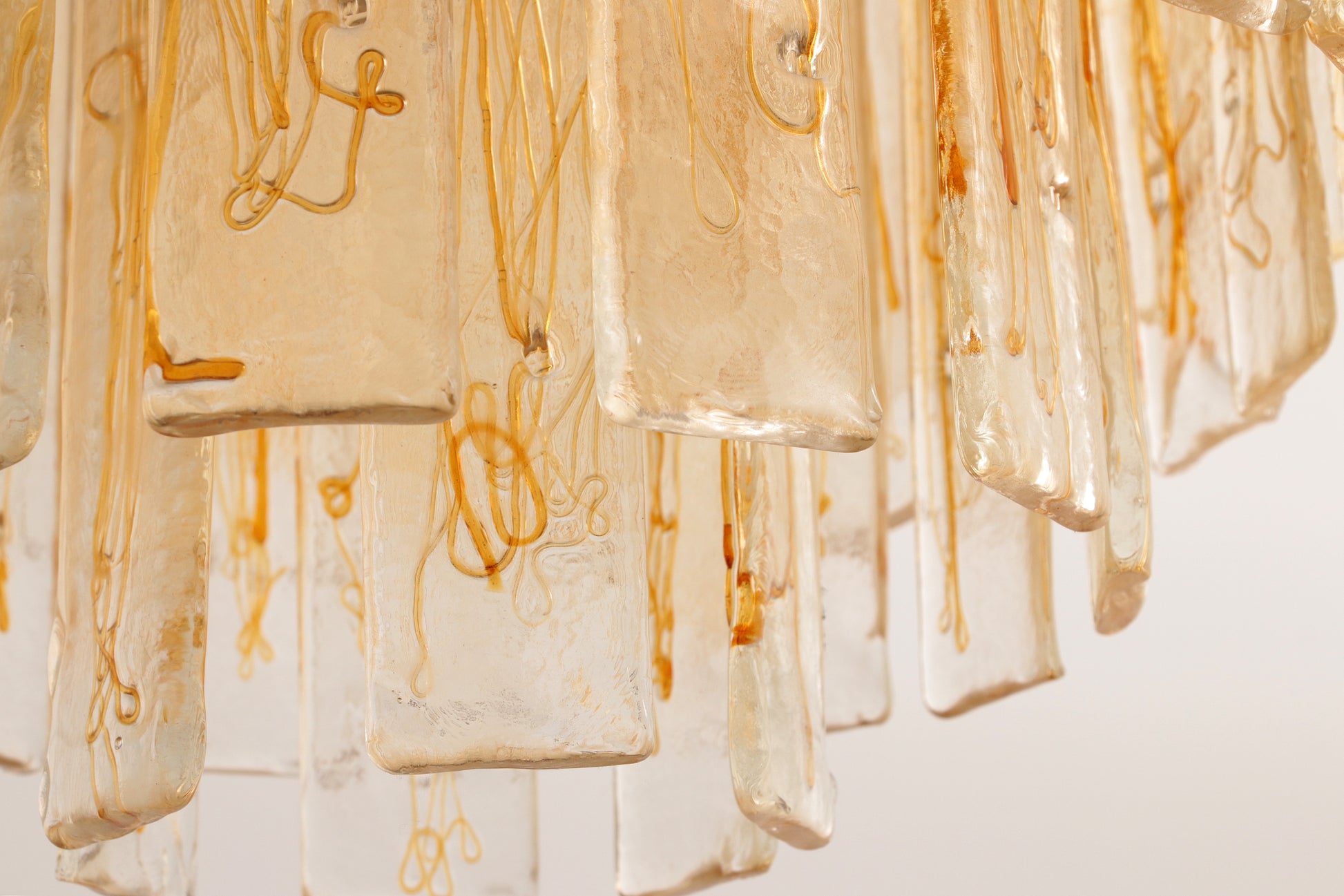 Jaren70 Grote Murano glas hanglamp van Mazzega,Italie