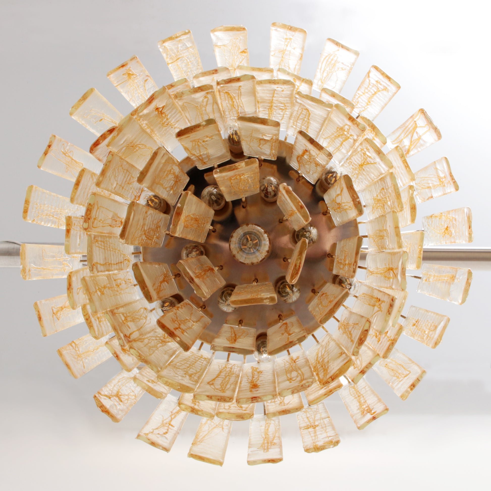 Jaren70 Grote Murano glas hanglamp van Mazzega,Italie
