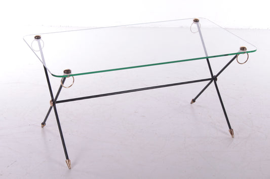 Salontafel Jacques Adnet X-Base Model,1960 Zijkant