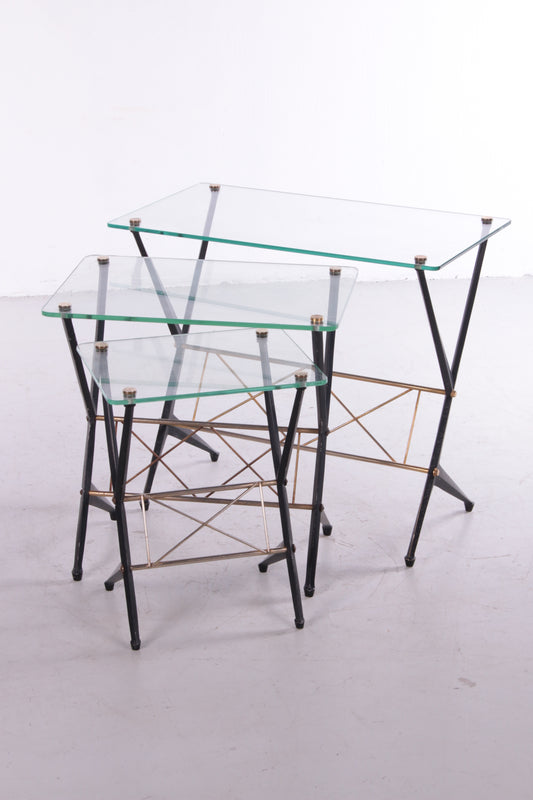 Angelo Ostuni Set van 3 bijzettafels, Italy 1950 voorkant set