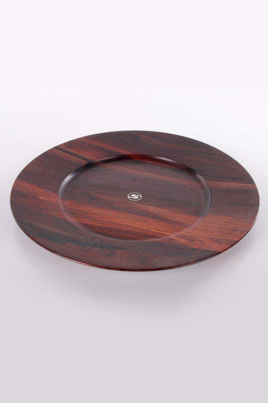 Vintage Rosewood large wooden underplate Denmark, 1960s