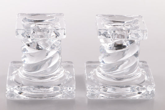 Vintage set van 2 Glas kandelaars jaren60 Scandinavie.