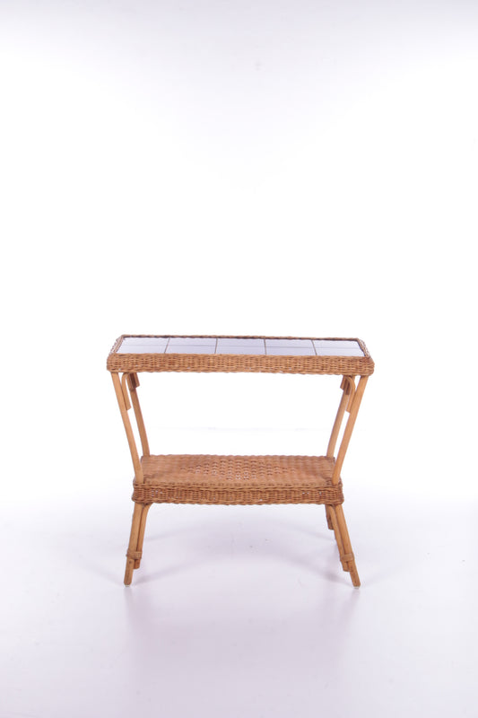 Vintage Sidetable Bohemian stijl Bamboo,1960 Frankrijk.