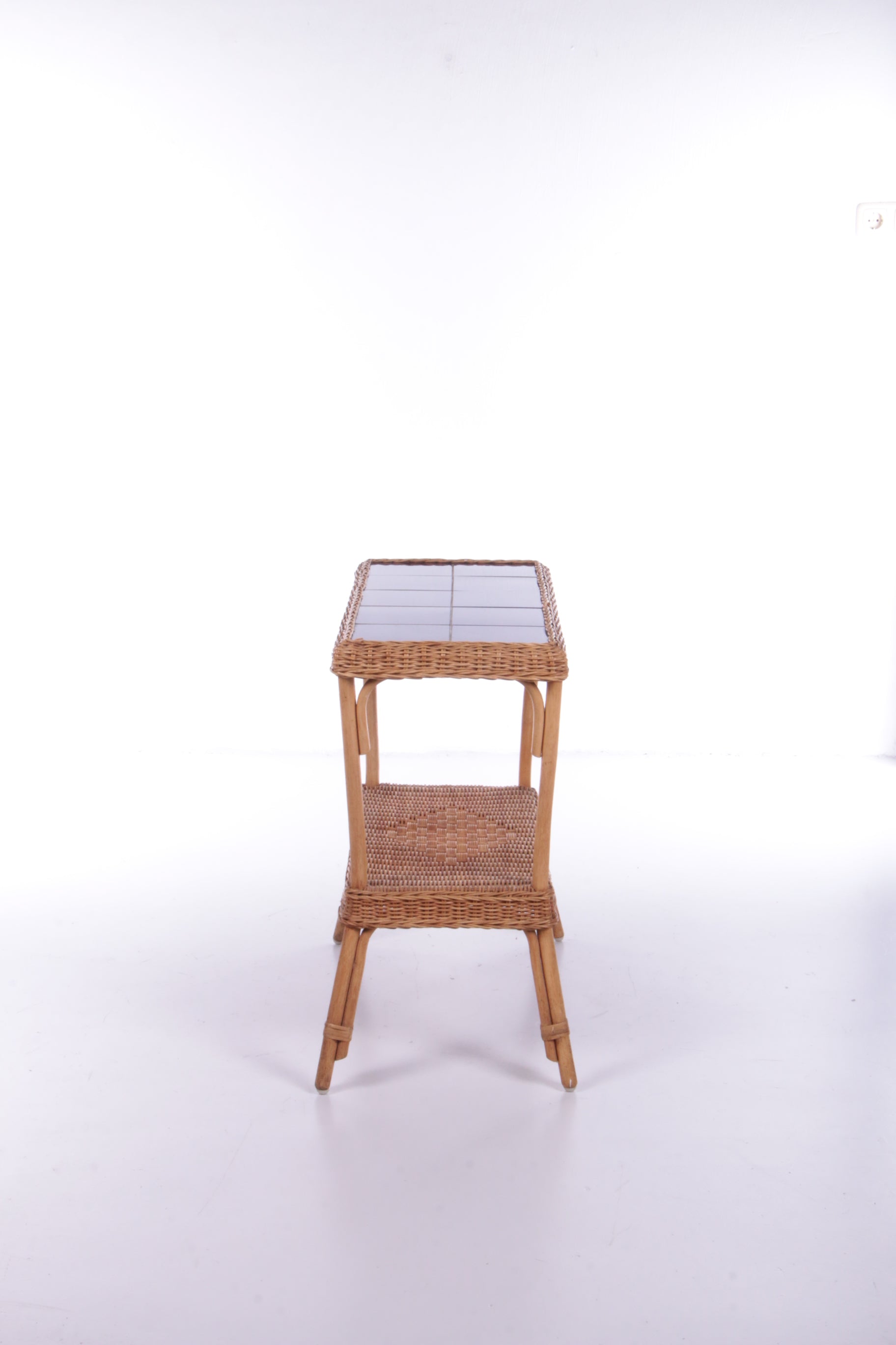 Vintage Sidetable Bohemian stijl Bamboo,1960 Frankrijk.