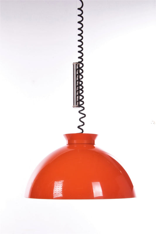 Hanglamp Oranje ontwerp van Achille & Pier Giacomo door Kartell,1959