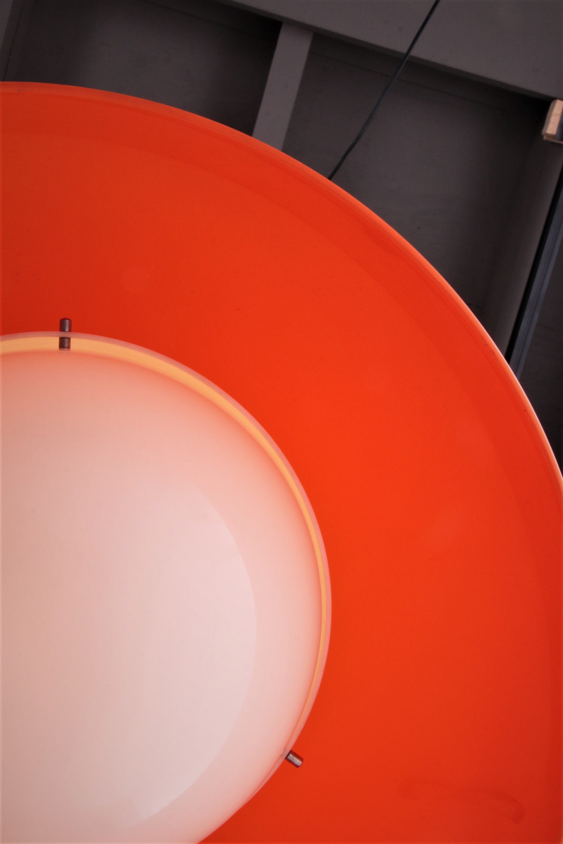 Hanglamp Oranje ontwerp van Achille & Pier Giacomo door Kartell,1959