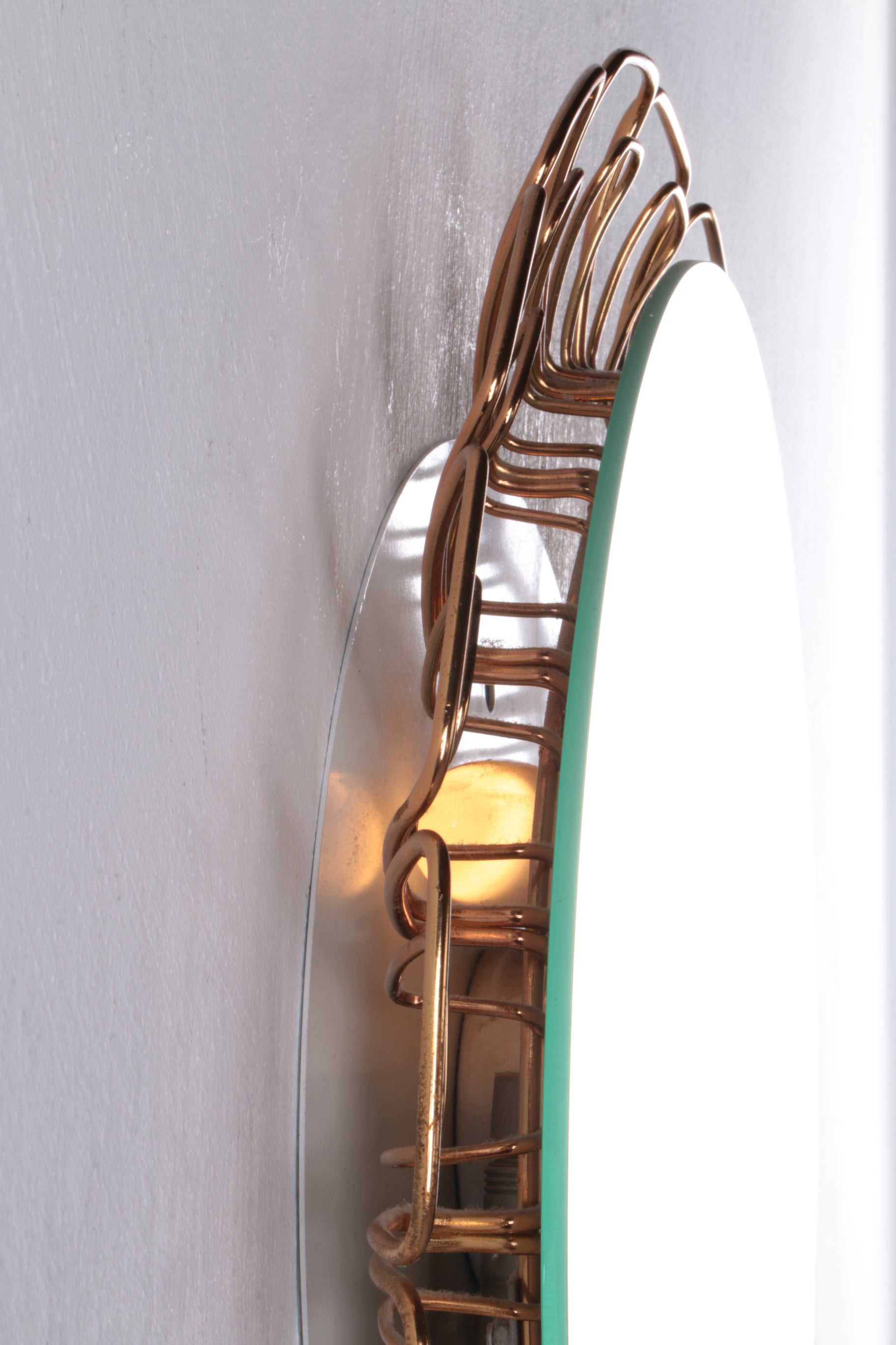 Prachtige Vintage Wandspiegel met verlichting jaren60 Duitsland