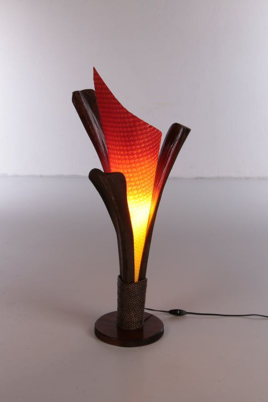 Vintage Franse Vloerlamp gemaakt van Gedroogde schors,1980