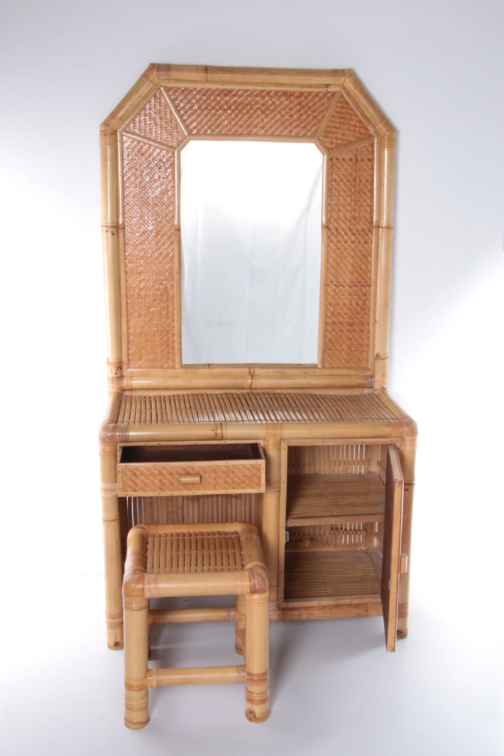 Vintage faux bamboe kaptafel  ‘natural beauty’ jaren80 Frankrijk