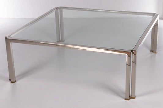 Salontafel Peter Ghyczy Model T28d Inox met messing,1986