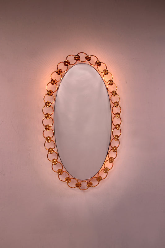 Hollywood Regency Lighted Wall Mirror, 1960s, Germany