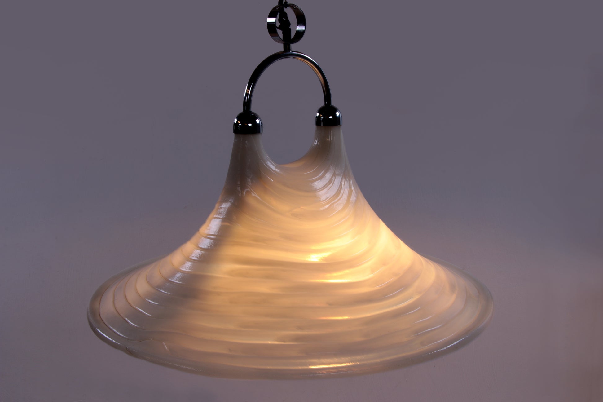 Vintage Space Age Witte hanglamp Cristallux Germany 70
