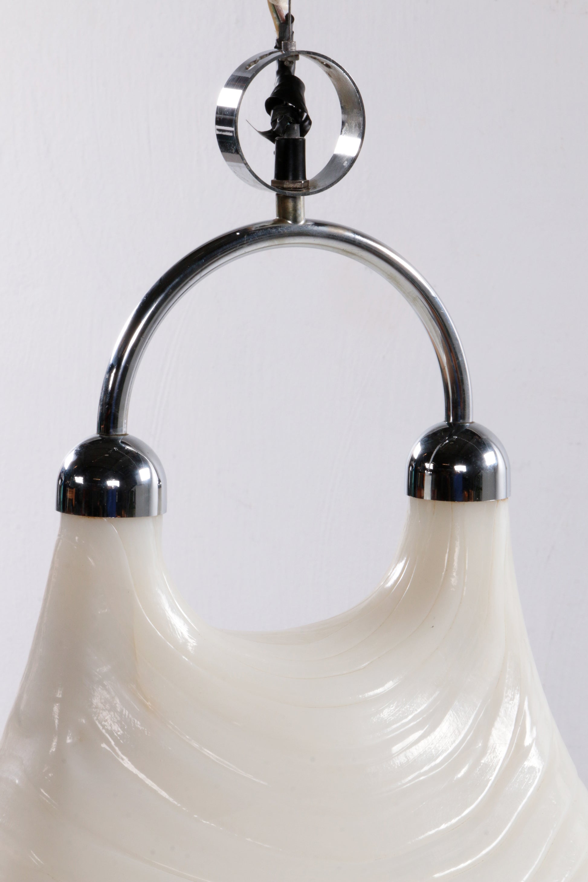 Vintage Space Age Witte hanglamp Cristallux Germany 70