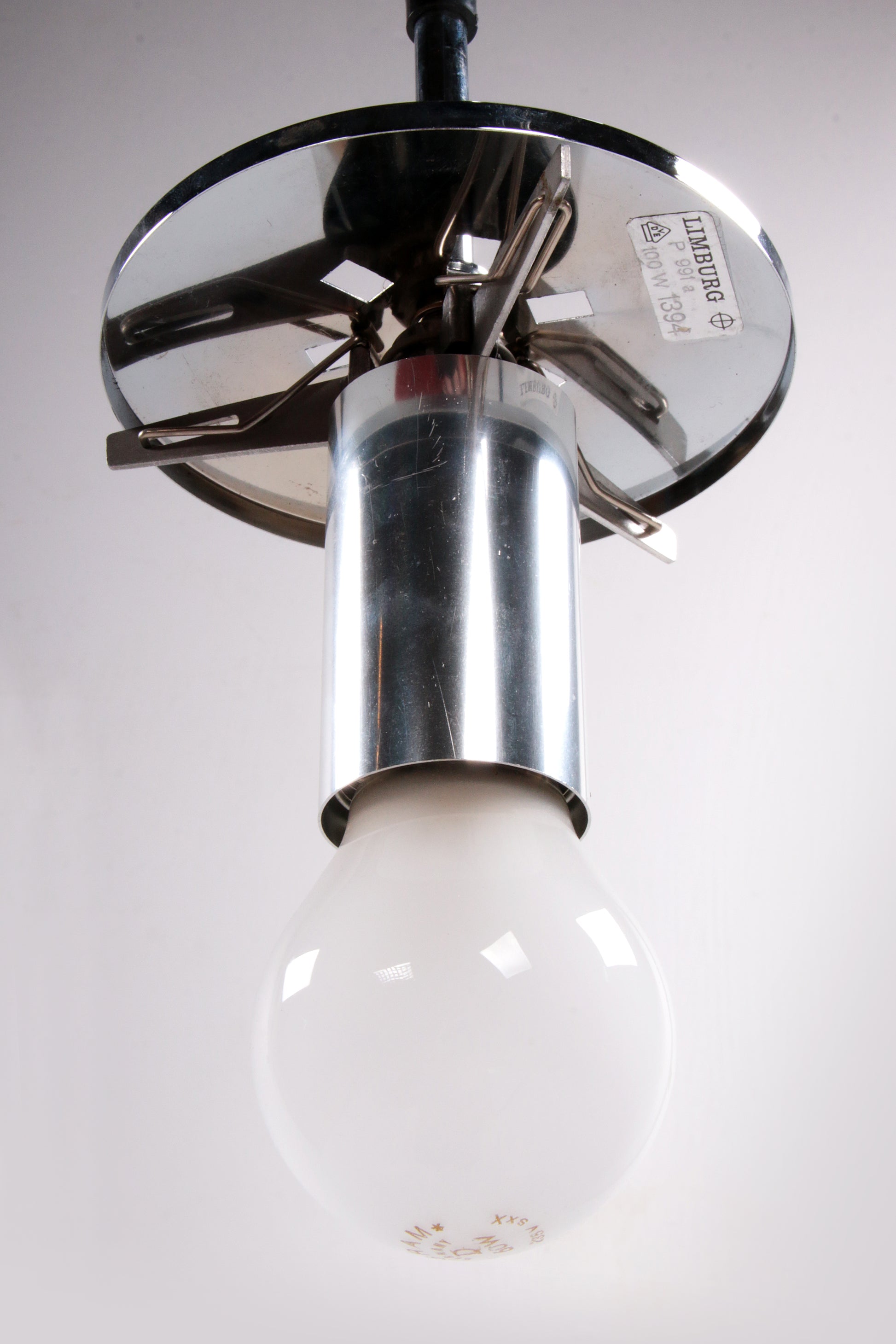 Vintage set Hanglampen van Glashutte Limburg,1970 Duitsland.