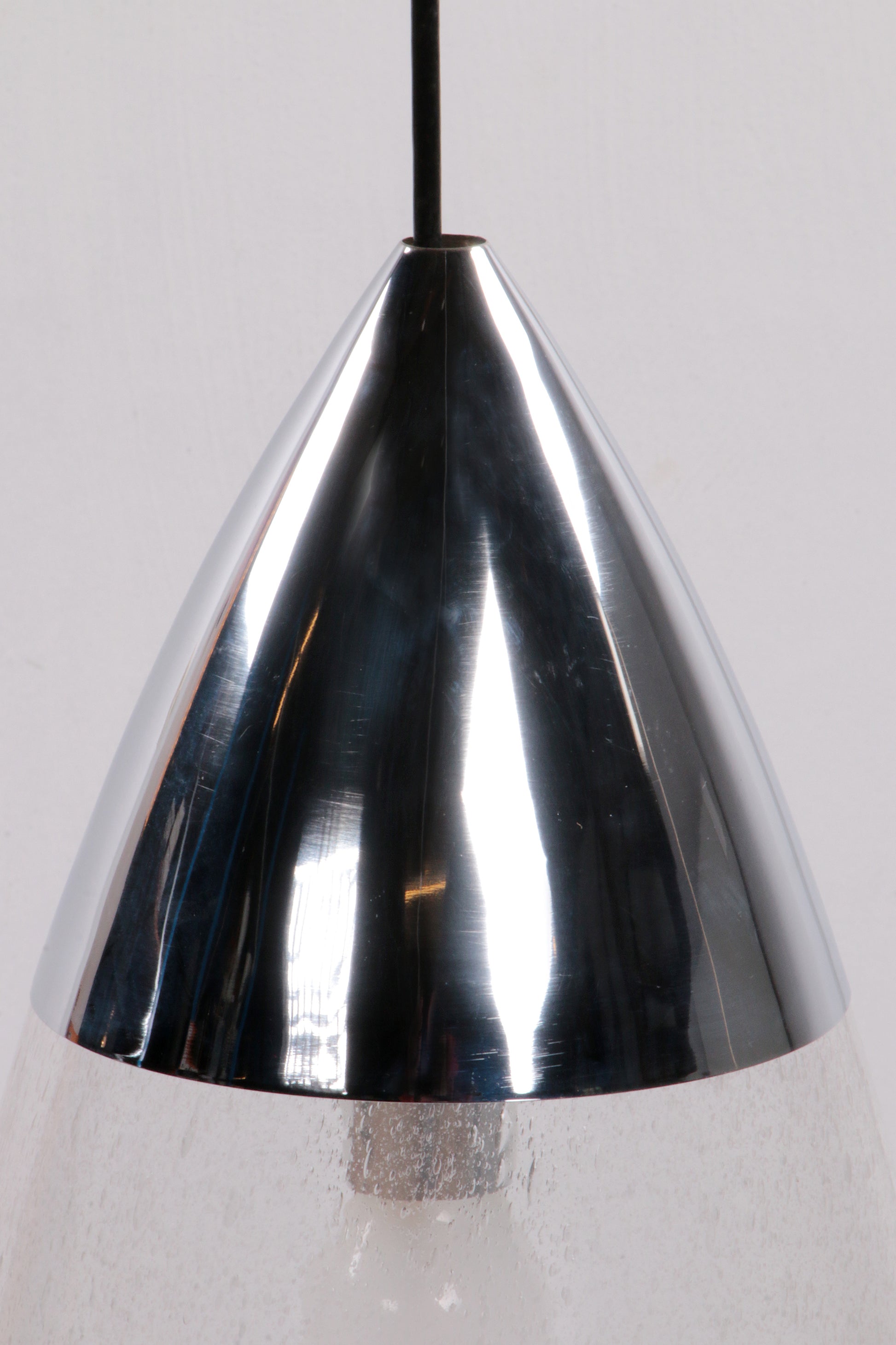Vintage set Hanglampen van Glashutte Limburg,1970 Duitsland.