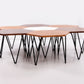 Gio Ponti Set van 7 zeshoekig salontafel van ISA Bergamo,1950 Italie.