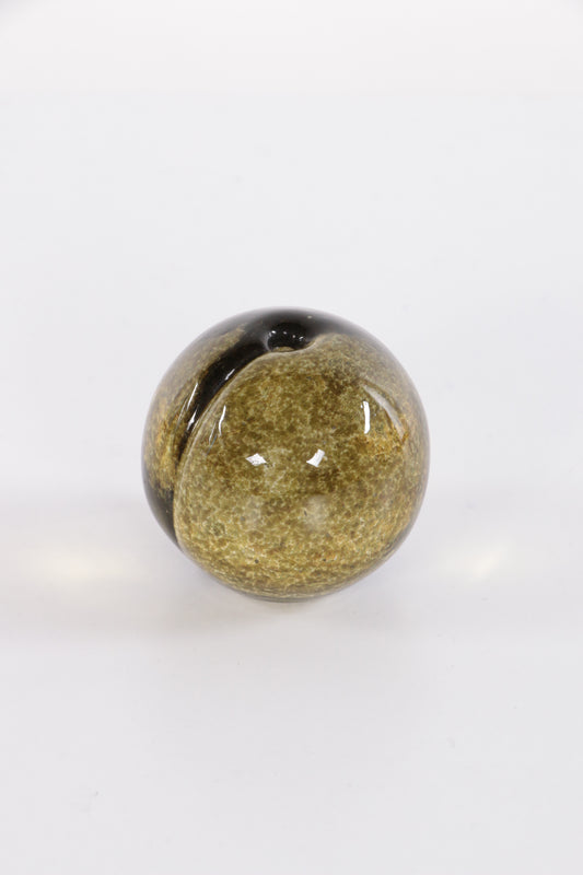 Green Peach Paperweight - Barley Lands Glass Works, 1960s
