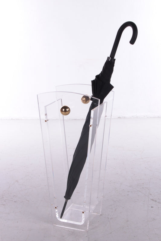 Plexieglas Paraplubak Charles Hollis Jones met messing accenten,