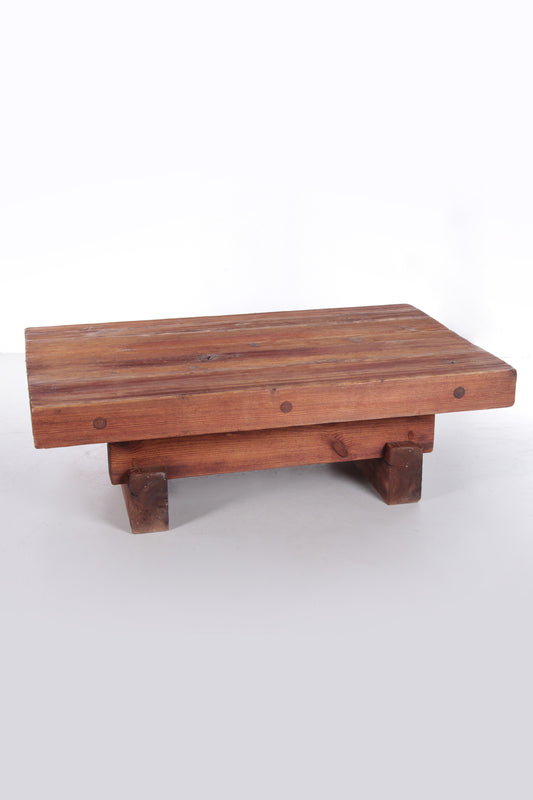 Brutalist Pine Coffee Table by Jens Lyngsøe for Havdrup Trævarefabrik