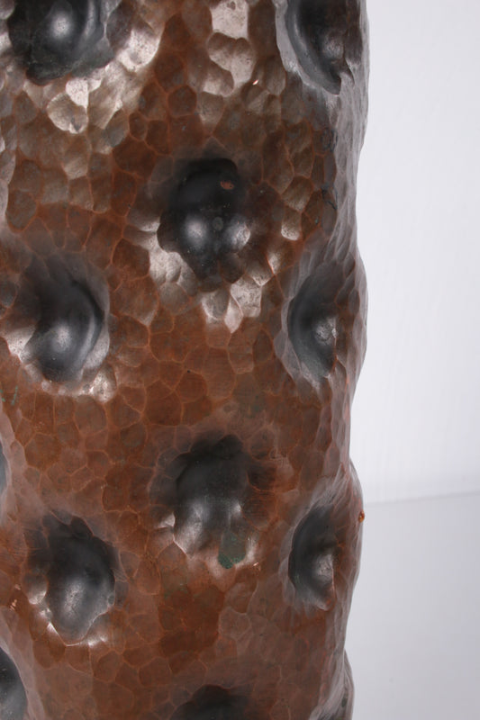 Brutalist sturdy copper Danish vase 1960s.