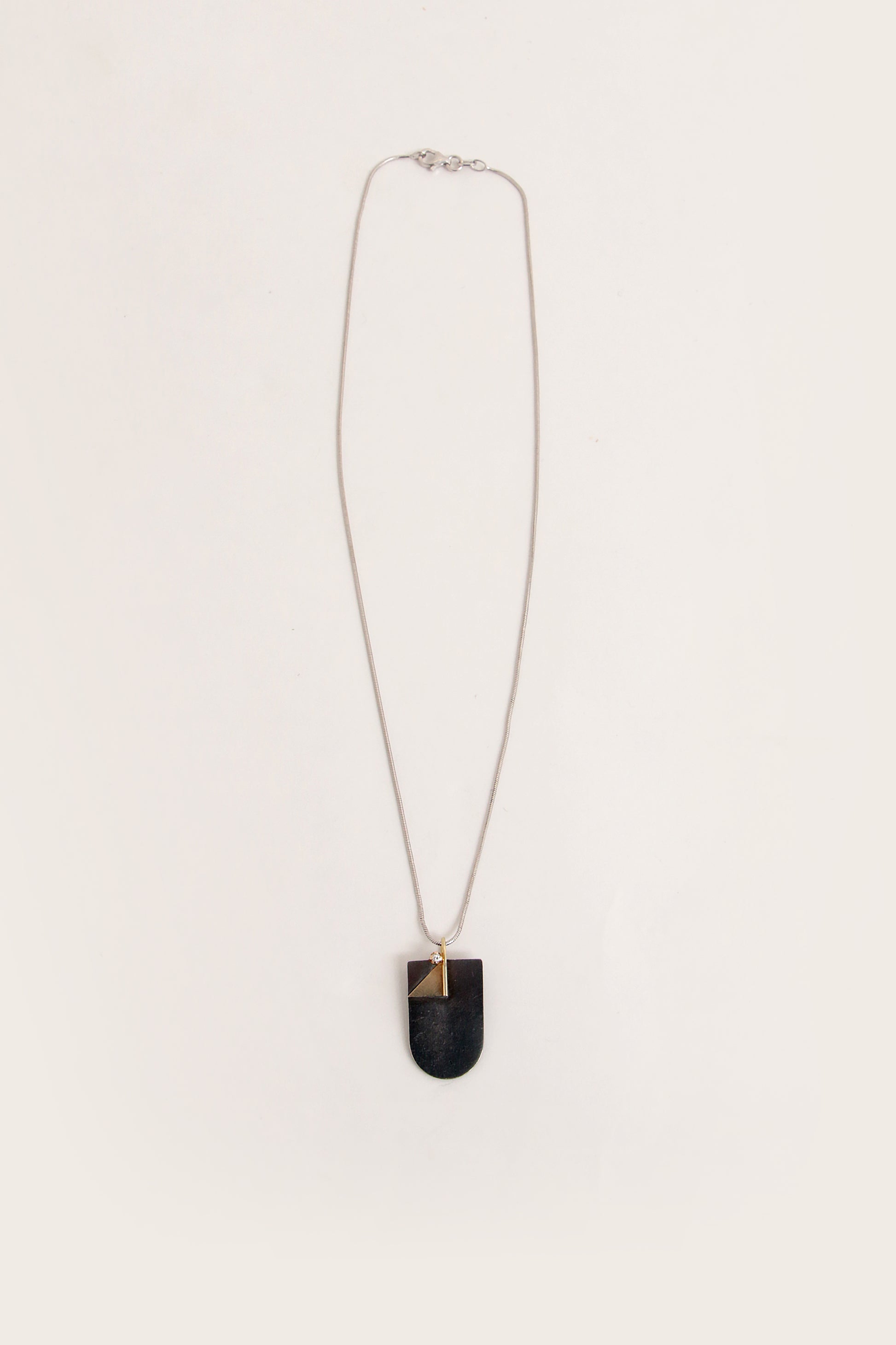 Vintage Hans Hanssen ketting Zilver, 14k goud met diamant