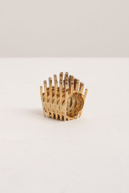 Design ring van goud verguld zilver jaren70