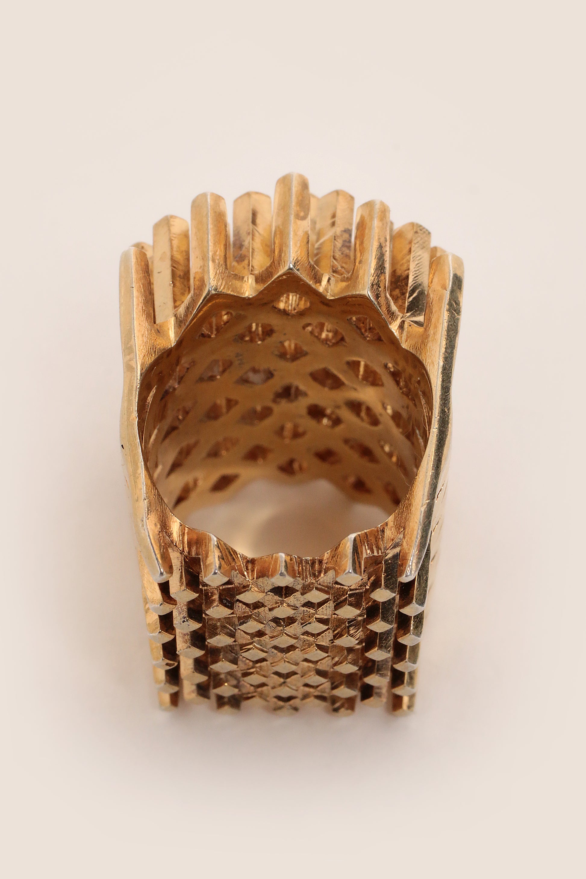 Design ring van goud verguld zilver jaren70