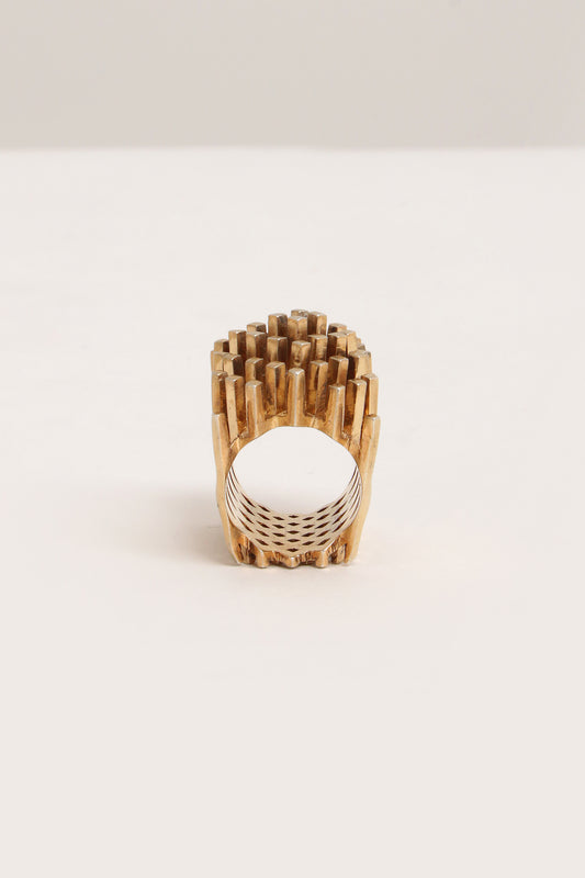 Design ring van goud verguld zilver jaren70